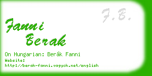 fanni berak business card